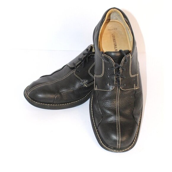 Johnston & Murphy Loafers Mens 10.5 M Black Soft Leather Lace Up Dress Shoes - Picture 6 of 6